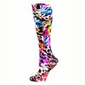 Celeste Stein CMPSQ Leopard Flowers Therapeutic Compression Sock Celeste-Stein-CMPSQ-1940